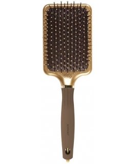 Olivia Garden Expert Care Rectangular prostokątna szczotka with nylon włosiem Gold&Brown L