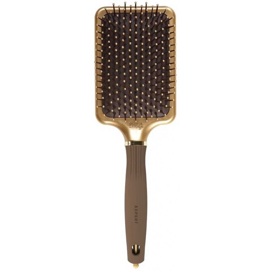 Olivia Garden Expert Care Rectangular prostokątna szczotka su nylonowym włosiem Gold&Brown L