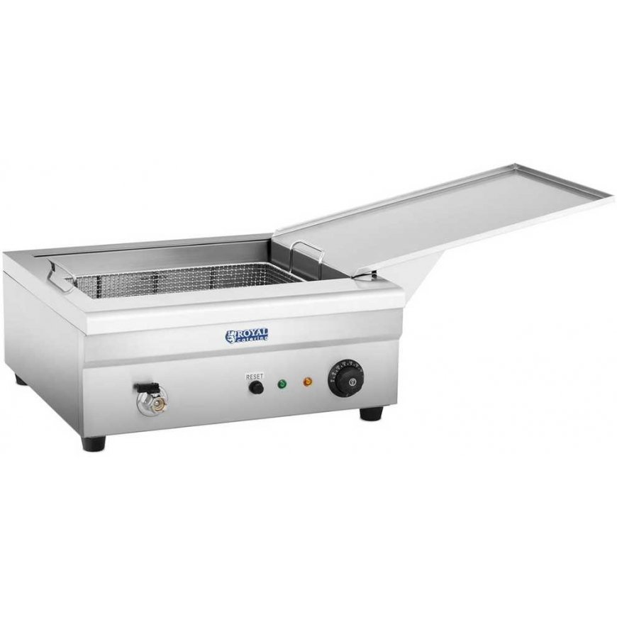 Gruzdintuvė Royal Catering Žuvies spurgų keptuvė su nuvarvėjimo padėklu 3200W 230V 14L – 3