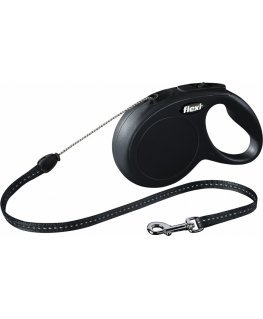 Flexi New CLASSIC 8 m musta Koira Sisäänvedettävä hihna