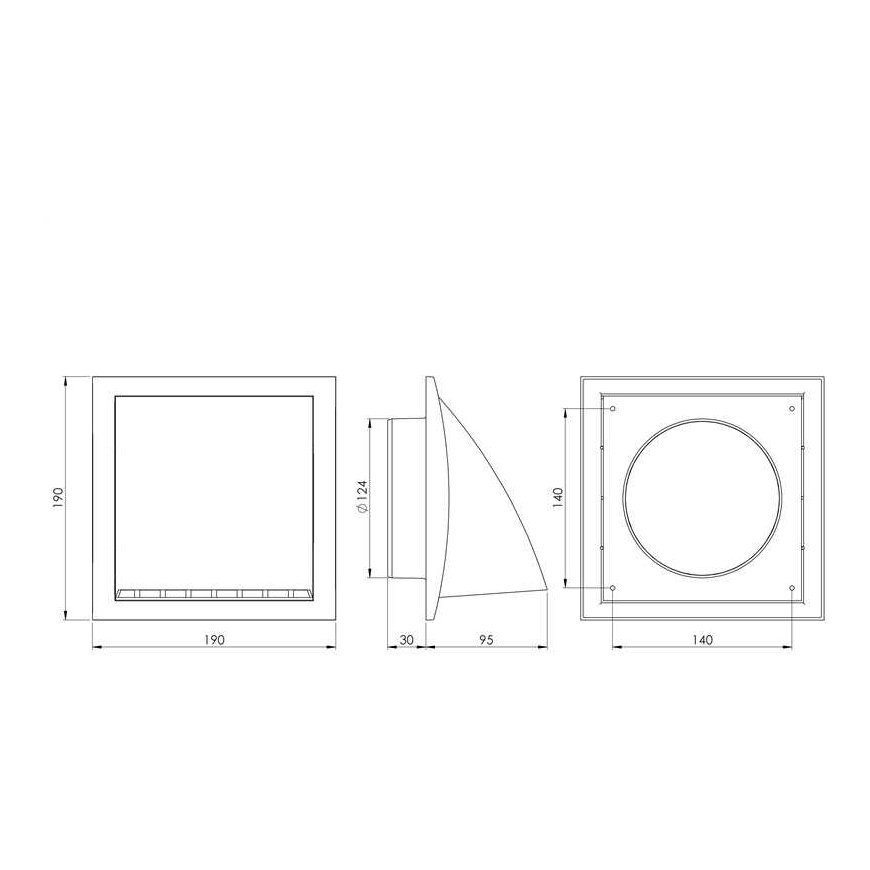 External ventilation grill EUROPLAST ND12FVA, anthracite – 2