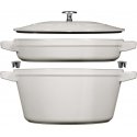 Rinkinys 2 naczyń żeliwnych su dangteliu Staub - 24 cm, Balta trufla