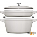Set of 2 naczyń żeliwnych with lid Staub - 24 cm, White truffle