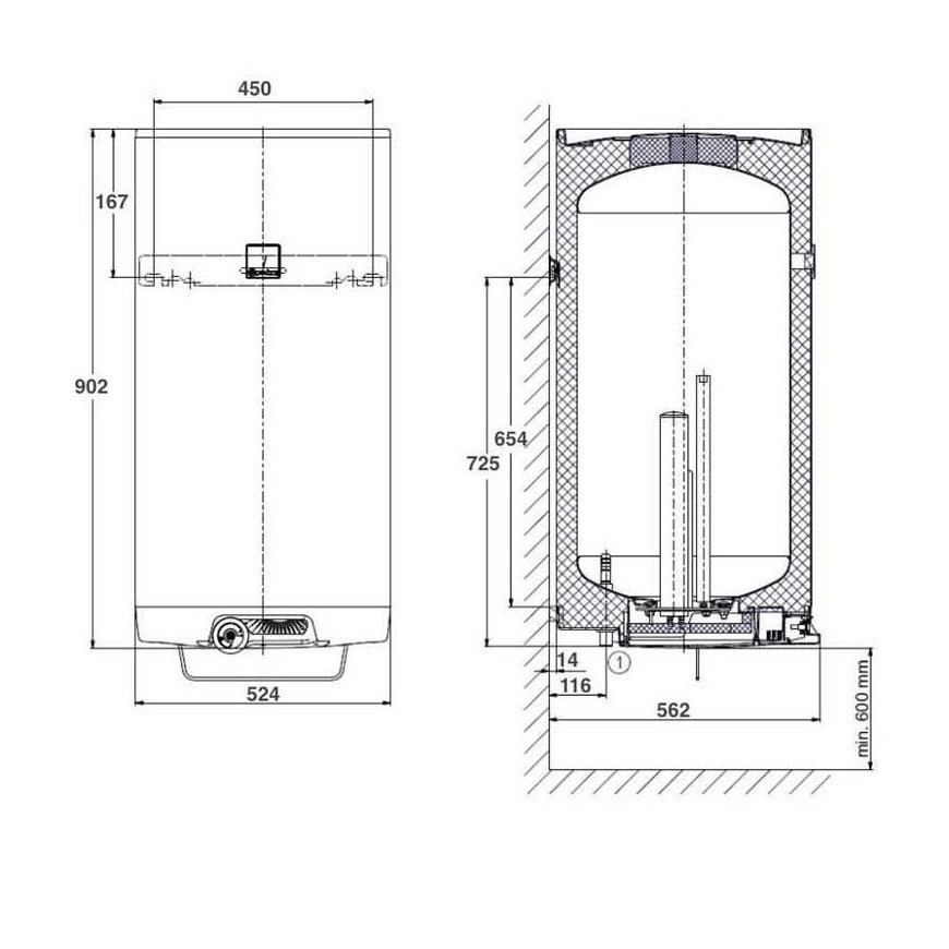 Water heater DRAŽICE OKCE 100, 97 l – 2