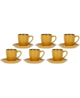 Rose&Tulipani Set of 6 filiżanek do espresso Concerto Ocra - Yellow, 90 ml