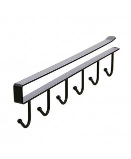 Clothes rack metal with clips and PVC-coated white