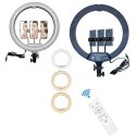 Elight SR18 46cm LED valgusti rõngas 3x nutitelefoni hoidjaga +