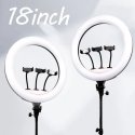 Elight SR18 46cm LED valgusti rõngas 3x nutitelefoni hoidjaga +