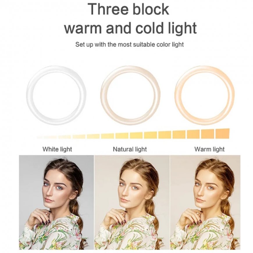 Elight SR18 46cm LED apgaismojošais gredzens ar 3x smartfona tur – 5