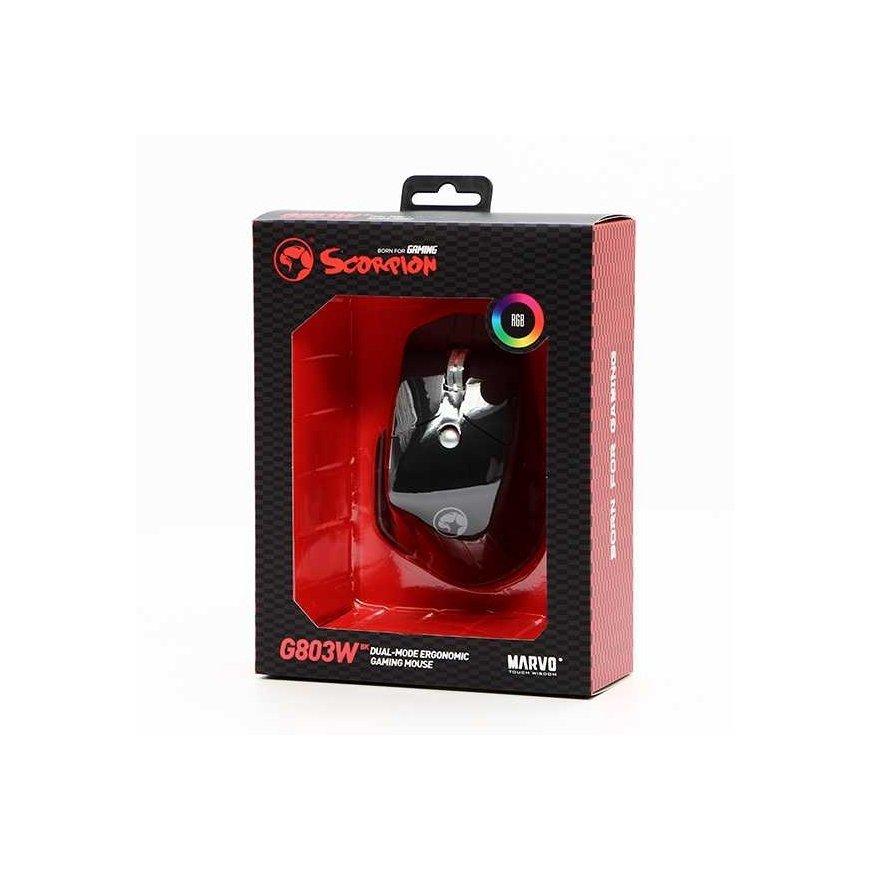 Wireless mouse, Marvo G803, black, optical, 4000DPI – 4