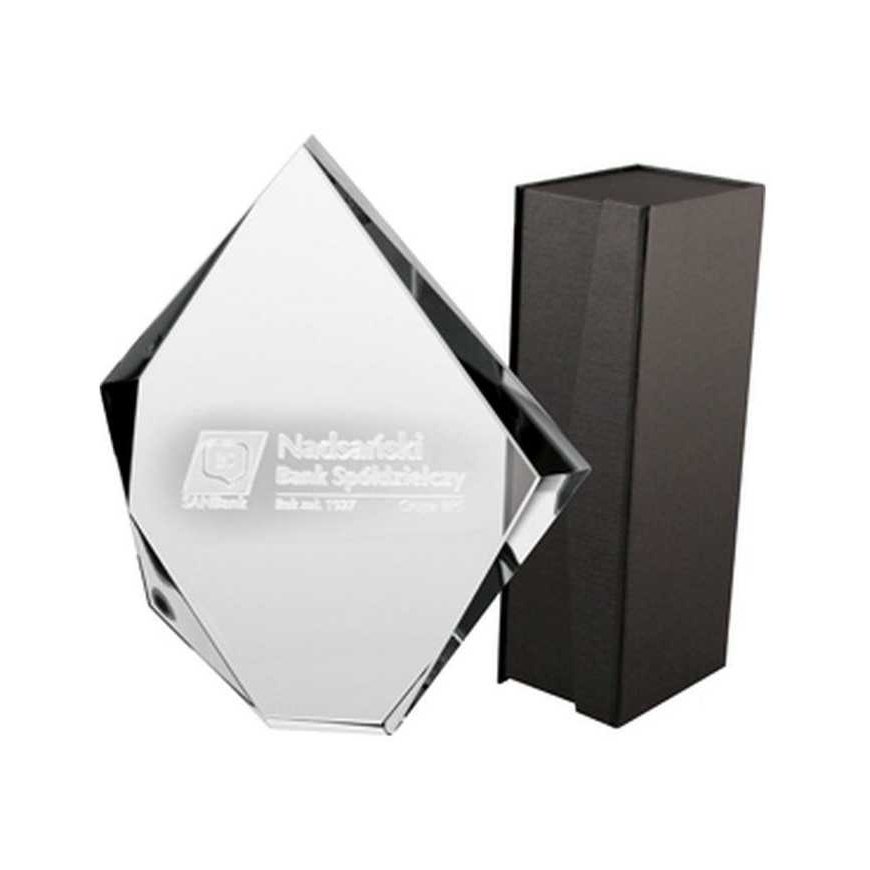 Tryumf 3D engraved glass trophy with