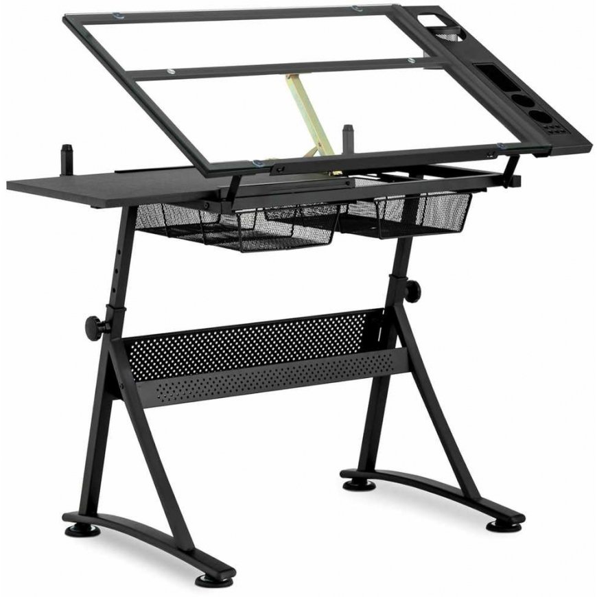 Frommstarck Desk, glass drawing table with