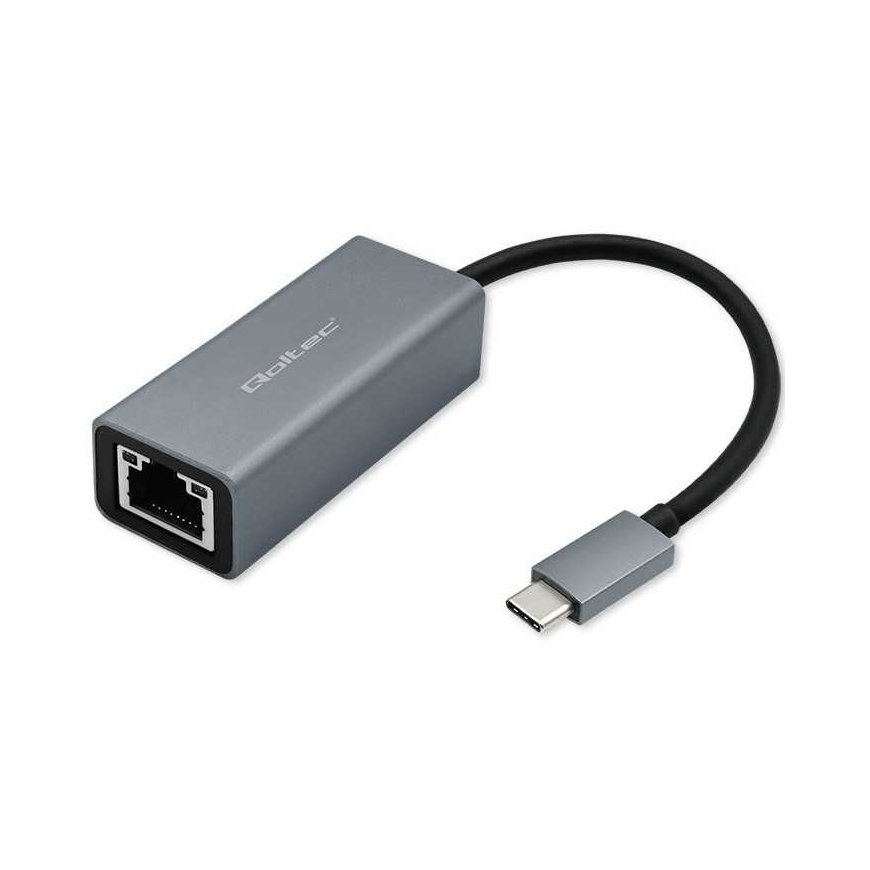 Qoltec Adapteris usb-c na rj45 ethernet | 1000mbps | aluminiowa obudowa