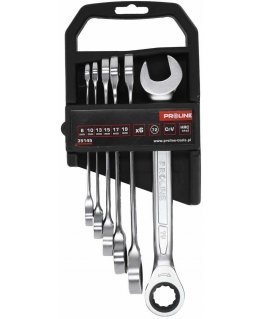 Klucze płaskie su grzechotką,komplektas 6szt.(8-19mm),crv,proline