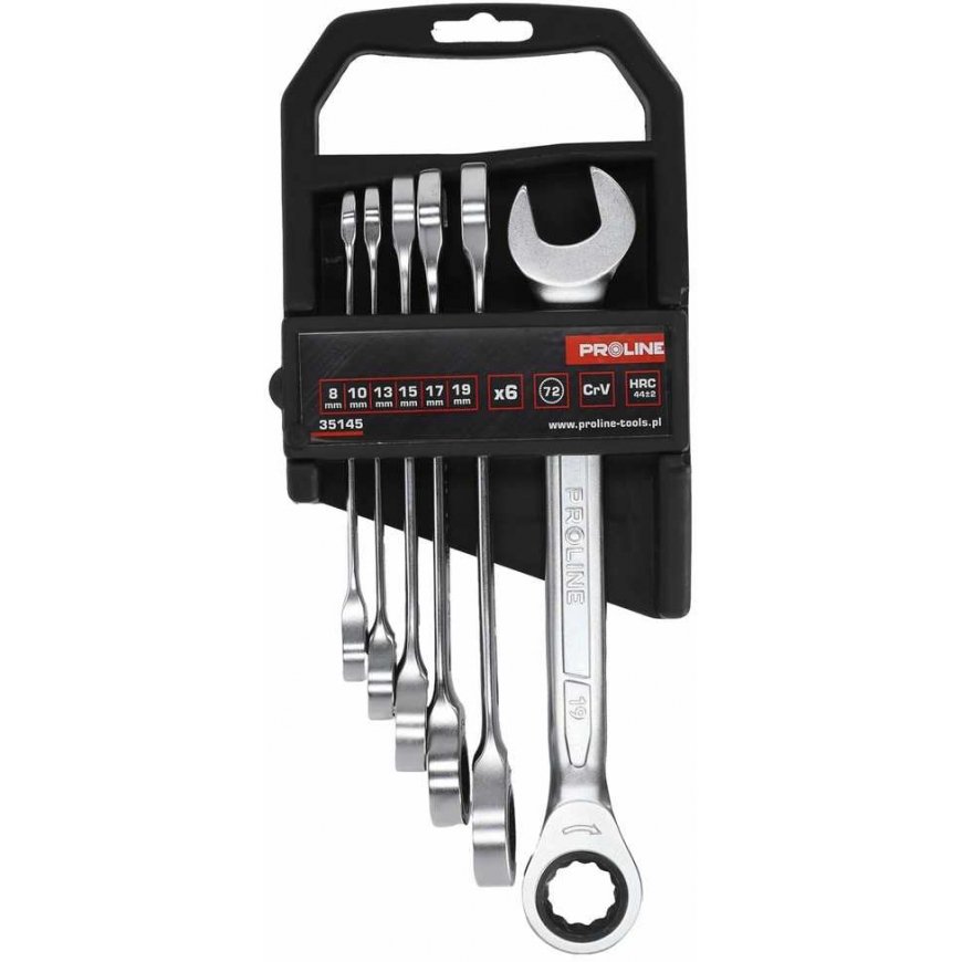 Klucze płaskie with grzechotka, set 6szt. (8-19mm), crv, proline