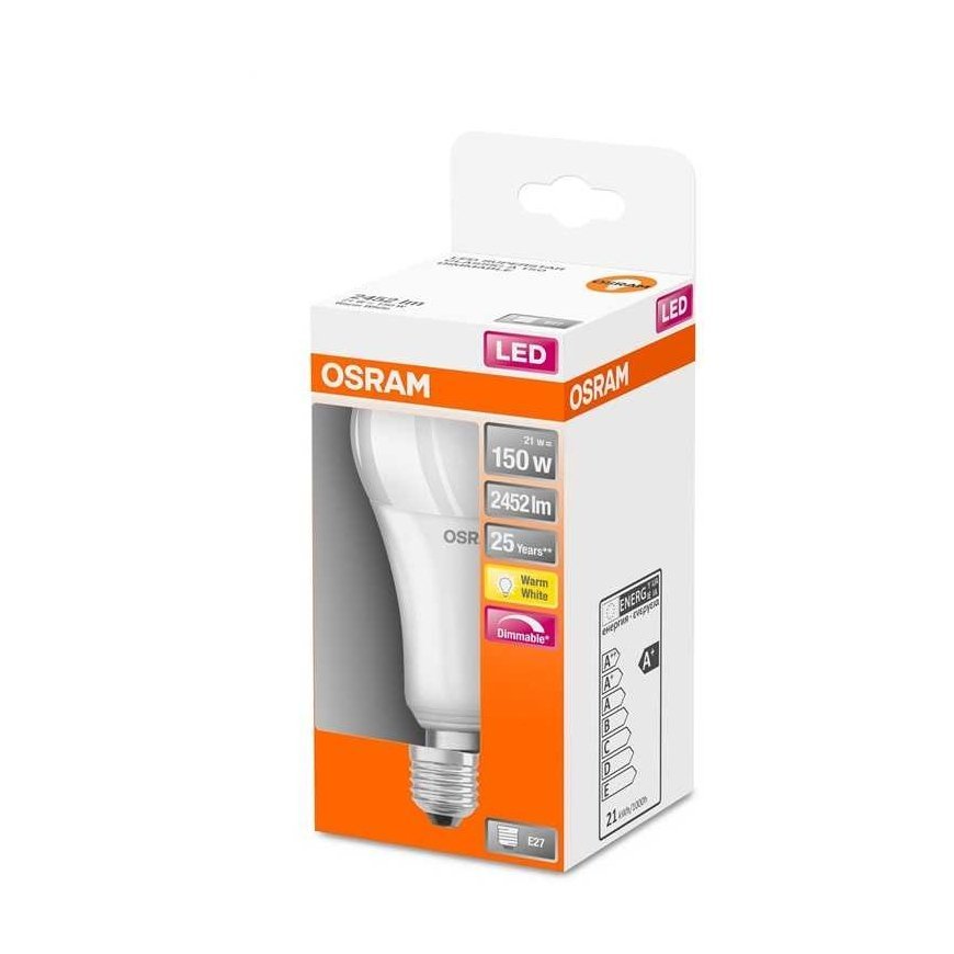 LED bulb OSRAM, A70, E27, 21 W, 2452 lm, 2700 K – 2