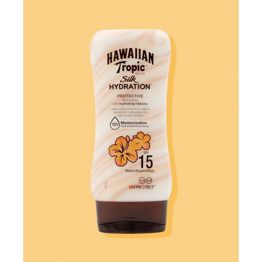 Hawaiian Tropic Silk Hydration Protective Sun Lotion SPF 15 Sauļošanās losjons Korpuss 12 h Pieauguš