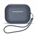 Silicone case for AirPods 3 + wrist strap lanyard - blue