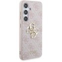 Originalus priekinio skydelio dėklas GUESS GUHCS24S4GMGPI, skirtas Samsung S24 (odinis 4G metalinis logotipas / rožinis) Originalus priekinio skydelio dėklas GUESS GUHCS24S4GMGPI, skirtas Samsung S24 (odinis 4G metalinis logotipas / rožinis)
