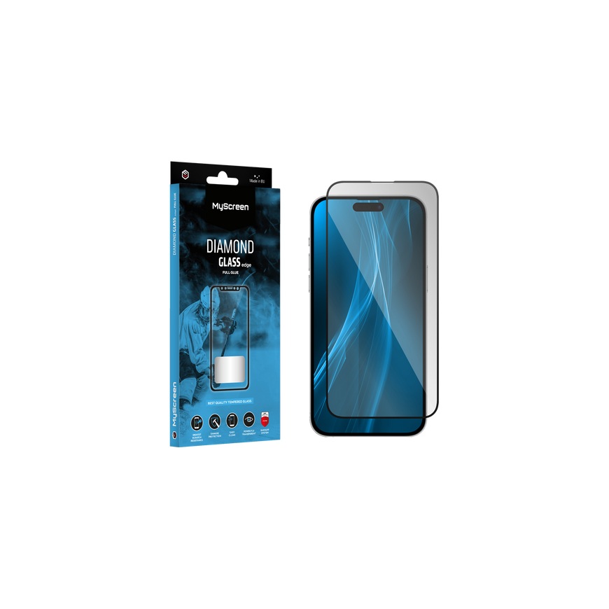 MyScreen DIAMOND GLASS LITE edge FULL GLUE protective glass black Apple iPhone 14 Pro Max 6.7" – 2