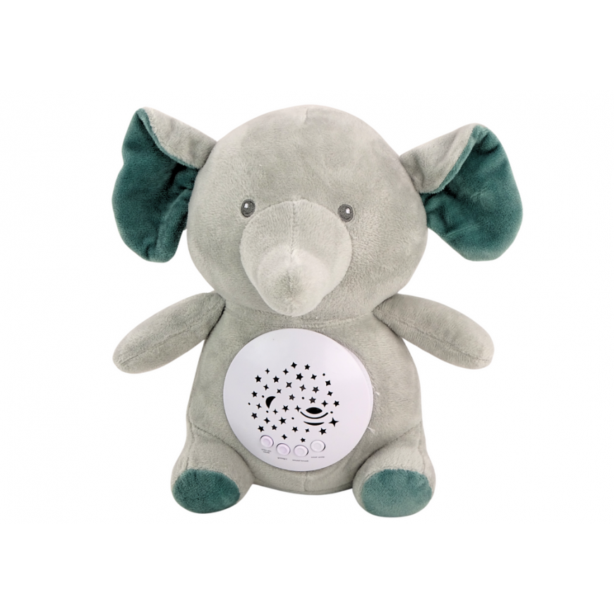 Lean Toys Teddy Bear Elephant Sleeping Melodies Light Star Projector Gray – 2