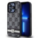 DKNY PU Leather Checkered Pattern and Stripe Case for iPhone 15