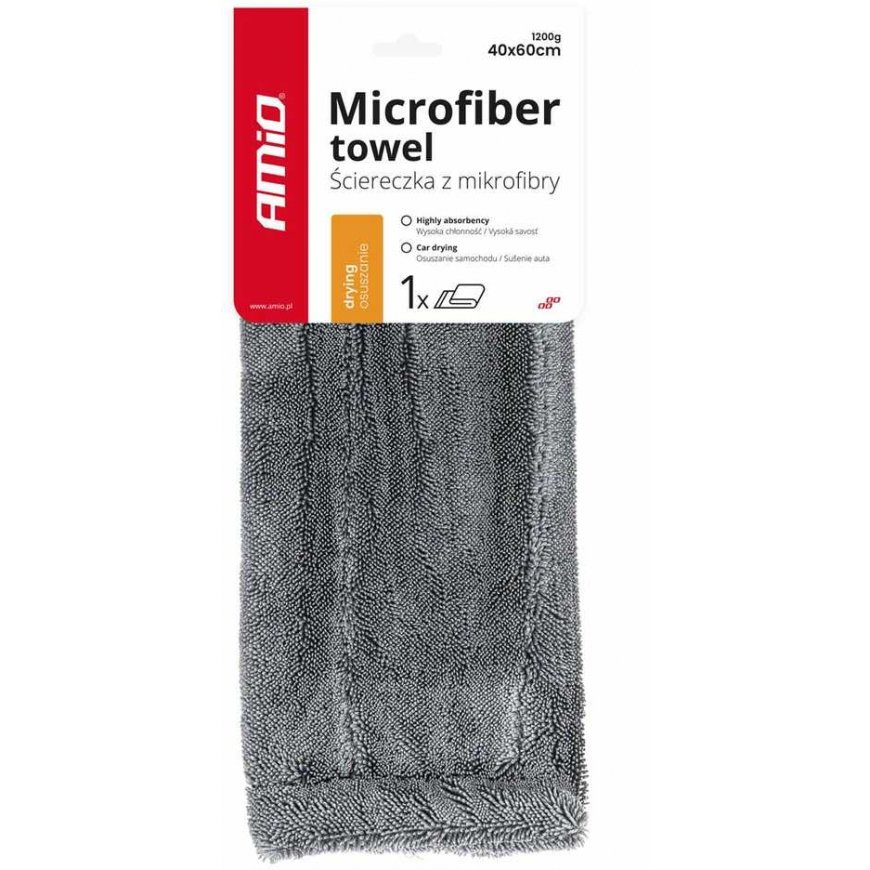 Šluostė mikrofibra ręcznik do osuszania samochodu auta lakieru 40x60 cm amio-03760