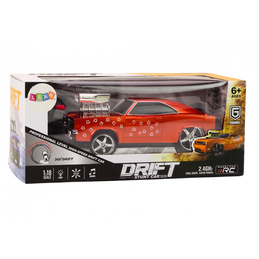 Lean Toys Remote Control Car 1:18 Drift 360 Lights Sounds Red – 5