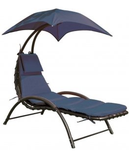 Saska Garden CHAIR CHAIR WITH UMBRELLA BERGAMO 200x125x180CM NAVY BLUE