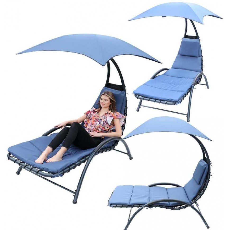 Saska Garden CHAIR CHAIR WITH UMBRELLA BERGAMO 200x125x180CM NAVY BLUE – 2