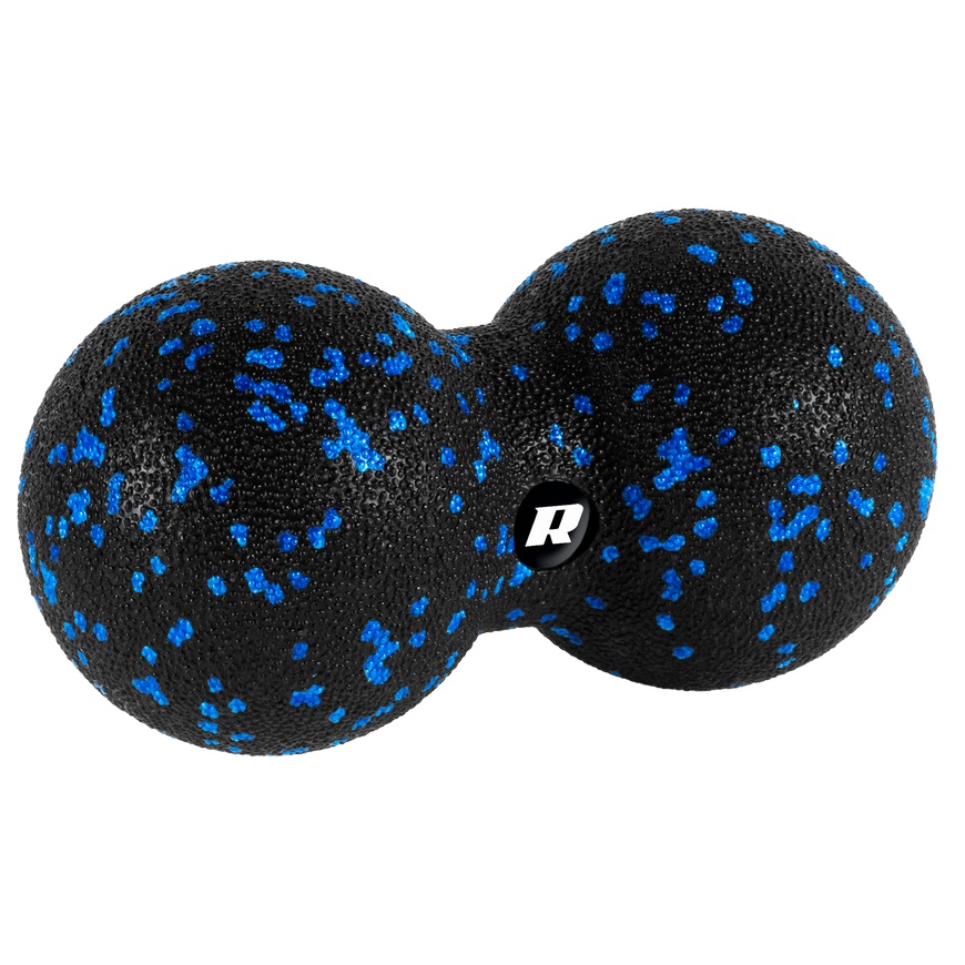 Set of wałek do masażu, roller, ball, duoball, 3 elements, color black-blue, material EPP, REBEL ACTIVE – 4