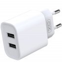 XO CE02C USB charger 2xUSB 2.1A + Type-C cable 1m