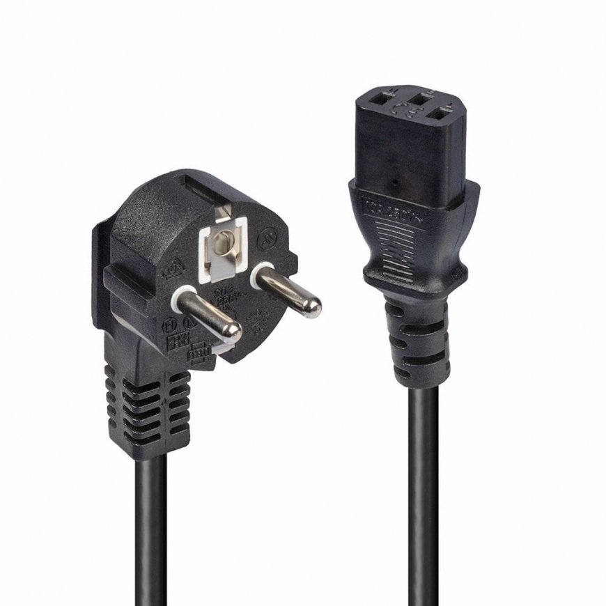 Lindy 30336 elektrības kabelis Melns 3 m CEE7/7 C13 uzmava