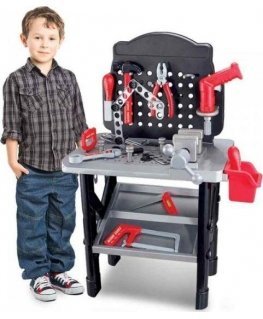 Large craftsman's workbench with tools for children 50 pcs. WOOPIE