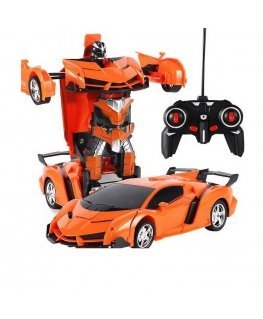 Lean Toys Auto Robot Transformer + Remote Control Deformed Car 2in1 Multifunctional Orange