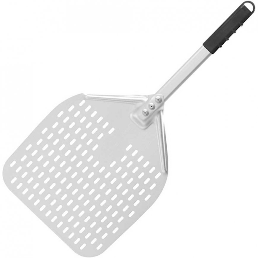 Pizza shovel short handle, perforated, square, 300 x 660 mm - Hendi 618073