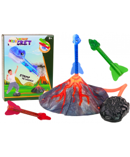 Lean Toys Dinosaurs Volcano Adjustable Rocket Launcher Game Set