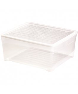 Box with lid Textile Box 18,5L 39,6x34,3x17,3cm transparent