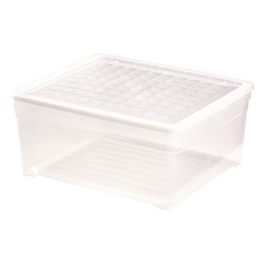 Box with lid Textile Box 18,5L 39,6x34,3x17,3cm transparent