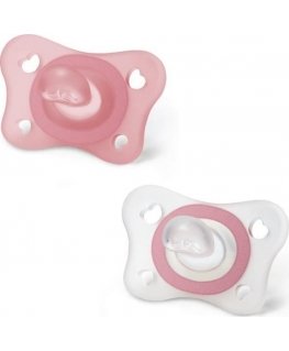 Chicco PhysioForma Mini soft silicone pacifier pacifier 2-6 months 2 units white and pink