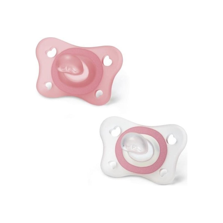 Chicco PhysioForma Mini soft silicone pacifier pacifier 2-6 months 2 units white and pink