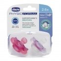 Chicco PhysioForma Mini soft silicone pacifier pacifier 2-6 months 2 units white and pink
