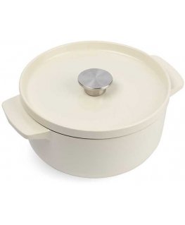 KitchenAid ketaus puodas su dangčiu 3,3L migdolų kremas
