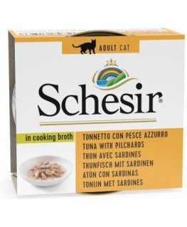 SCHESIR in cooking broth Tuna with sardines - wet cat food - 70 g