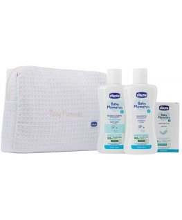Chicco Baby Moments Pink set płyn do kąpiei 200ml + szampon do włosów 200ml + delicate soap 100g
