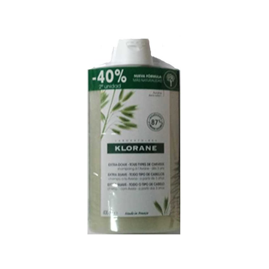 Klorane Extra Gentle Oat Shampoo 2x400ml