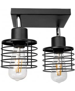 Hanging lamp Orno ISLA wall and ceiling lamp, power max. 2x60W, E27, black, square base