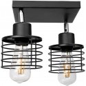 Pakabinamas šviestuvas Orno ISLA sieninis ir lubinis šviestuvas, galia maks. 2x60W, E27, juodas, kvadratinis pagrindas