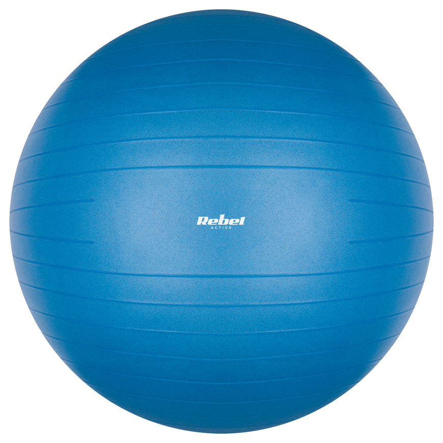 Kamuolys gimnastyczna rehabilitacyjna 75cm su pompką ręczną, spalva mėlyna , REBEL ACTIVE – 4