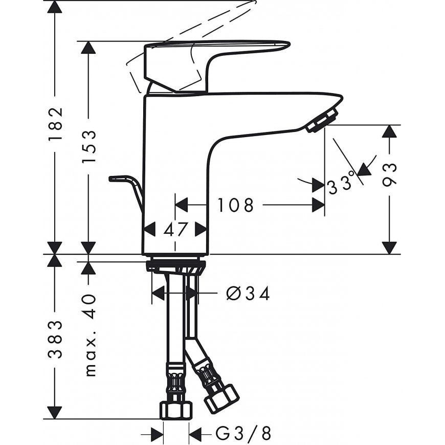 Praustuvo maišytuvas Hansgrohe MySport 71111000 – 2